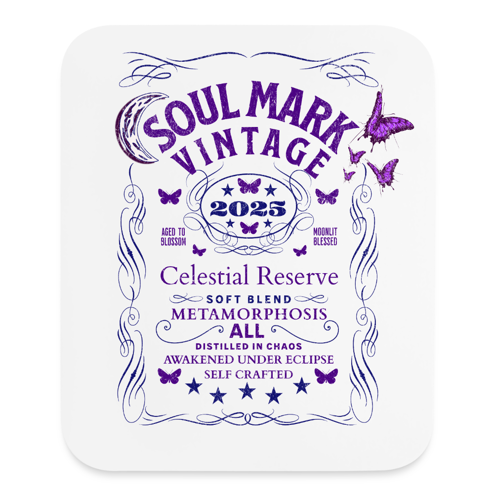 Personalized Vintage Label Mouse pad Vertical - white