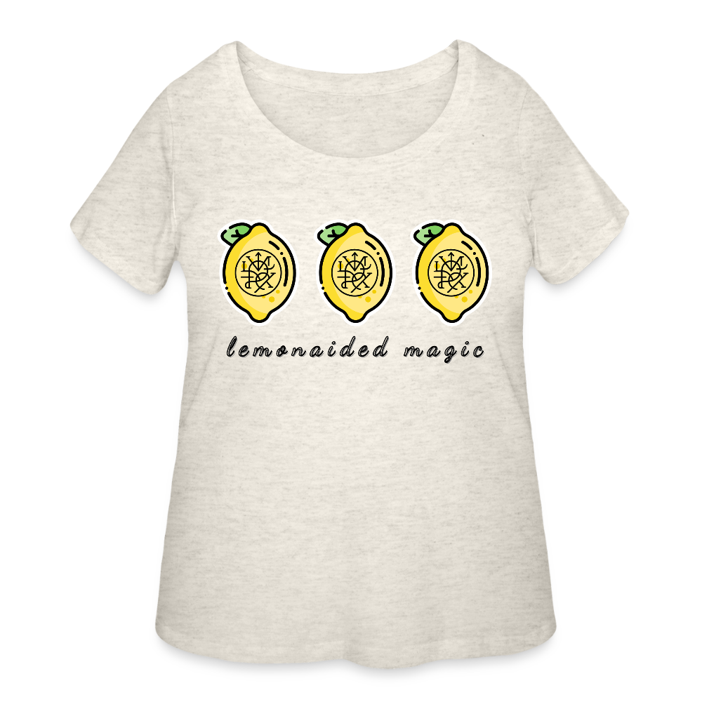 Lemonaided Magic T-shirt design with three lemons, each marked with a custom sigil, and script text below.