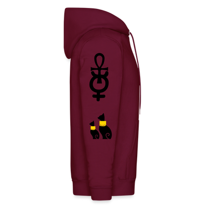 a hanes soular powered freqa 4 side design Men's Hoodie - burgundy