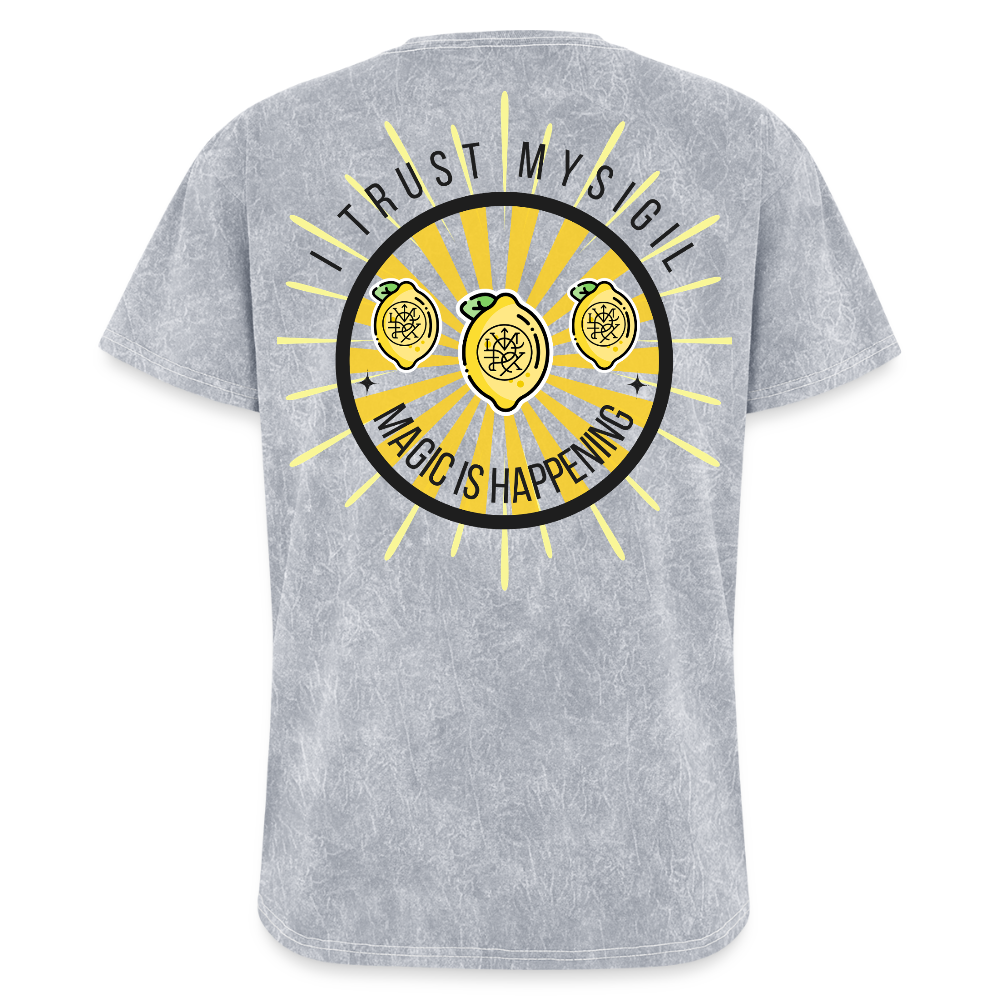 Lemonaided Magic Unisex Mineral Wash Tee – Magic Is Happening Sigil Design - mineral silver