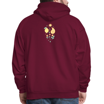 a hanes soular powered freqa 4 side design Men's Hoodie - burgundy