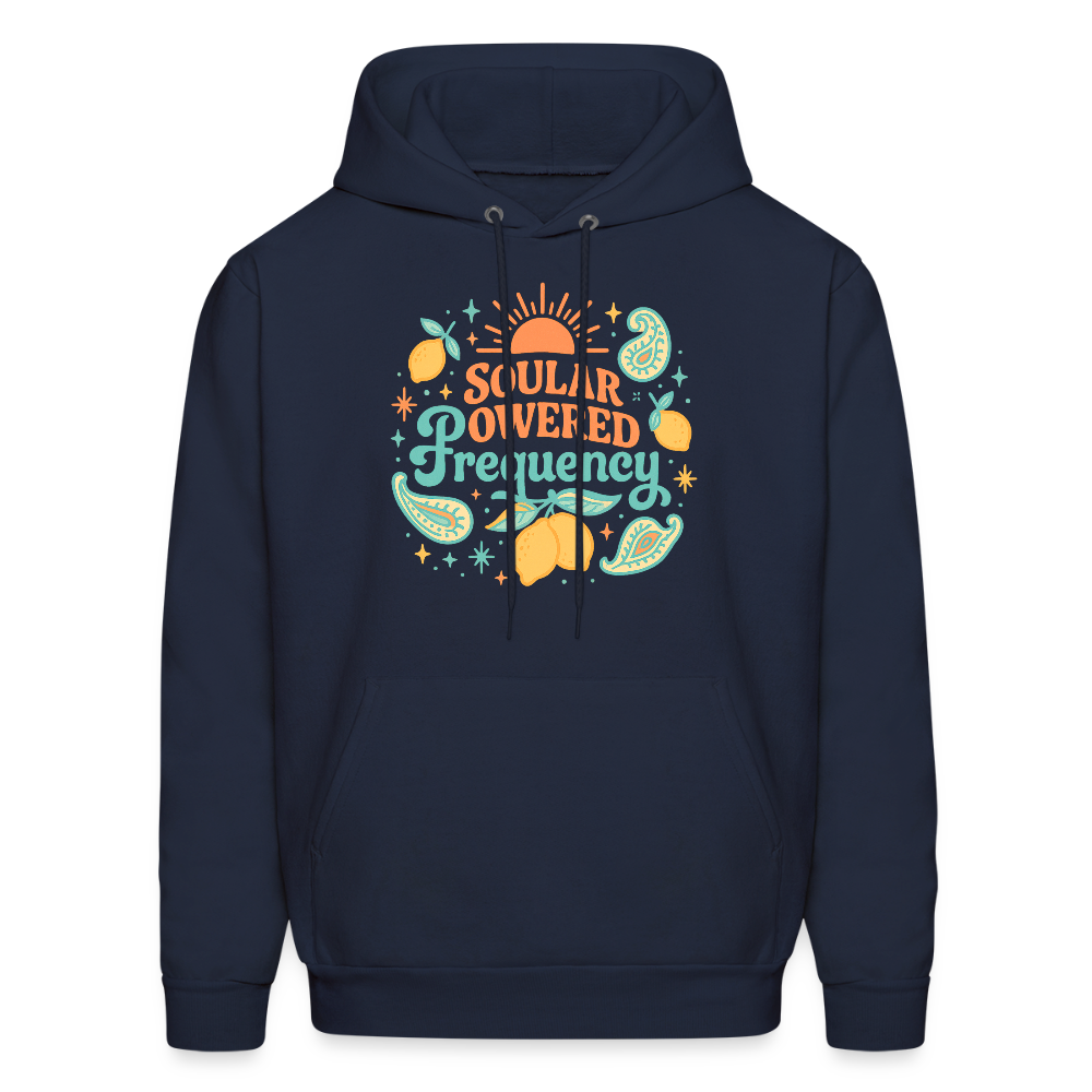 a hanes soular powered freqa 4 side design Men's Hoodie - navy