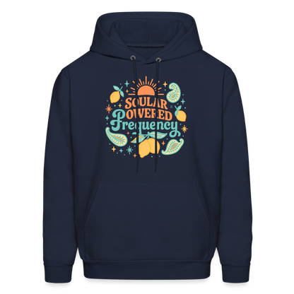 a hanes soular powered freqa 4 side design Men's Hoodie - navy