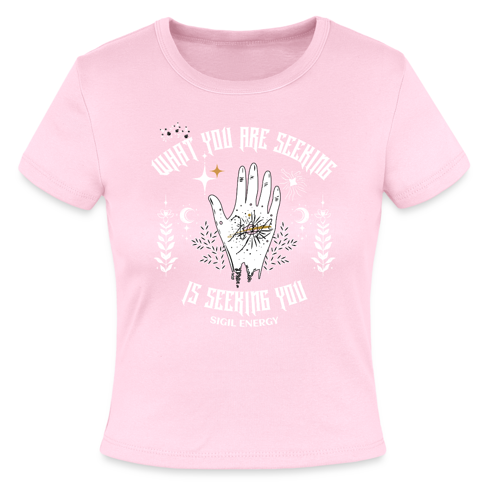 A seeking Sigil Ladies Micro Rib Baby Tee - pink