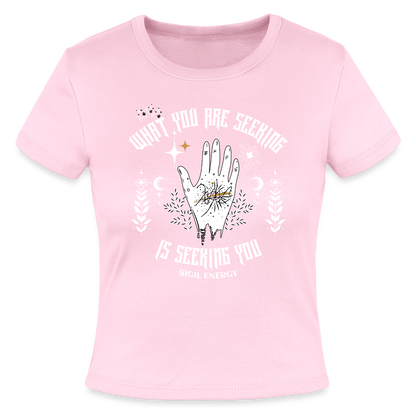 A seeking Sigil Ladies Micro Rib Baby Tee - pink