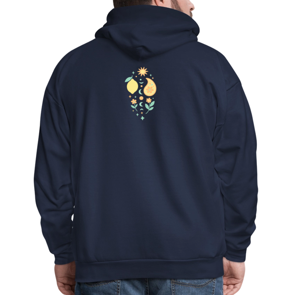 a hanes soular powered freqa 4 side design Men's Hoodie - navy