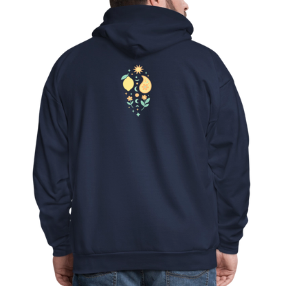 a hanes soular powered freqa 4 side design Men's Hoodie - navy