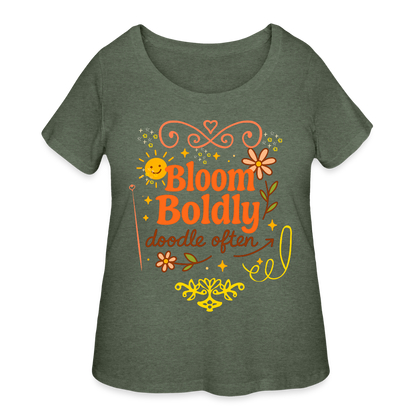 Bloom Boldly Women’s Curvy T-Shirt - heather military green