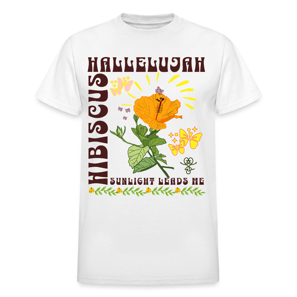 A hibiscus Gildan Ultra Cotton Adult T-Shirt - white