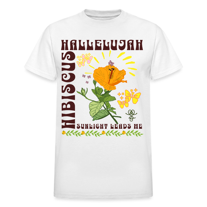 A hibiscus Gildan Ultra Cotton Adult T-Shirt - white