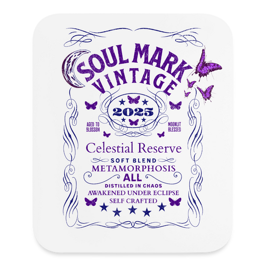 Personalized Vintage Label Mouse pad Vertical - white