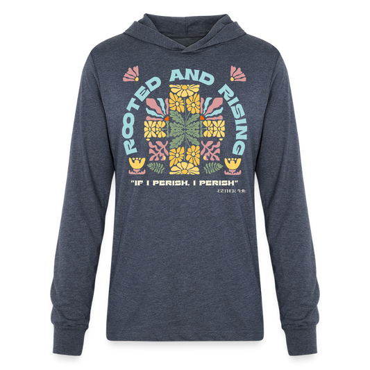 A new one Rooted and Rising LIGHTWEIGHT HOODIE Unisex Long Sleeve Hoodie Shirt - heather navy