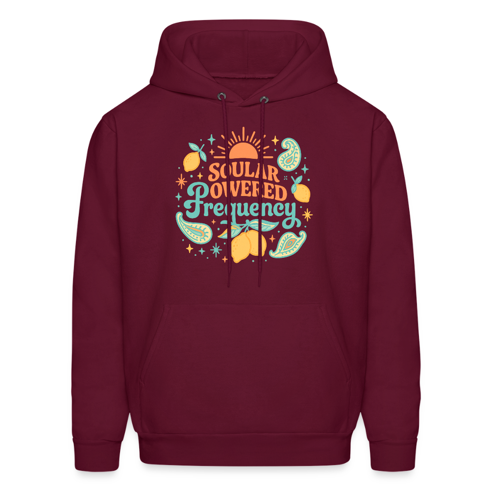 a hanes soular powered freqa 4 side design Men's Hoodie - burgundy
