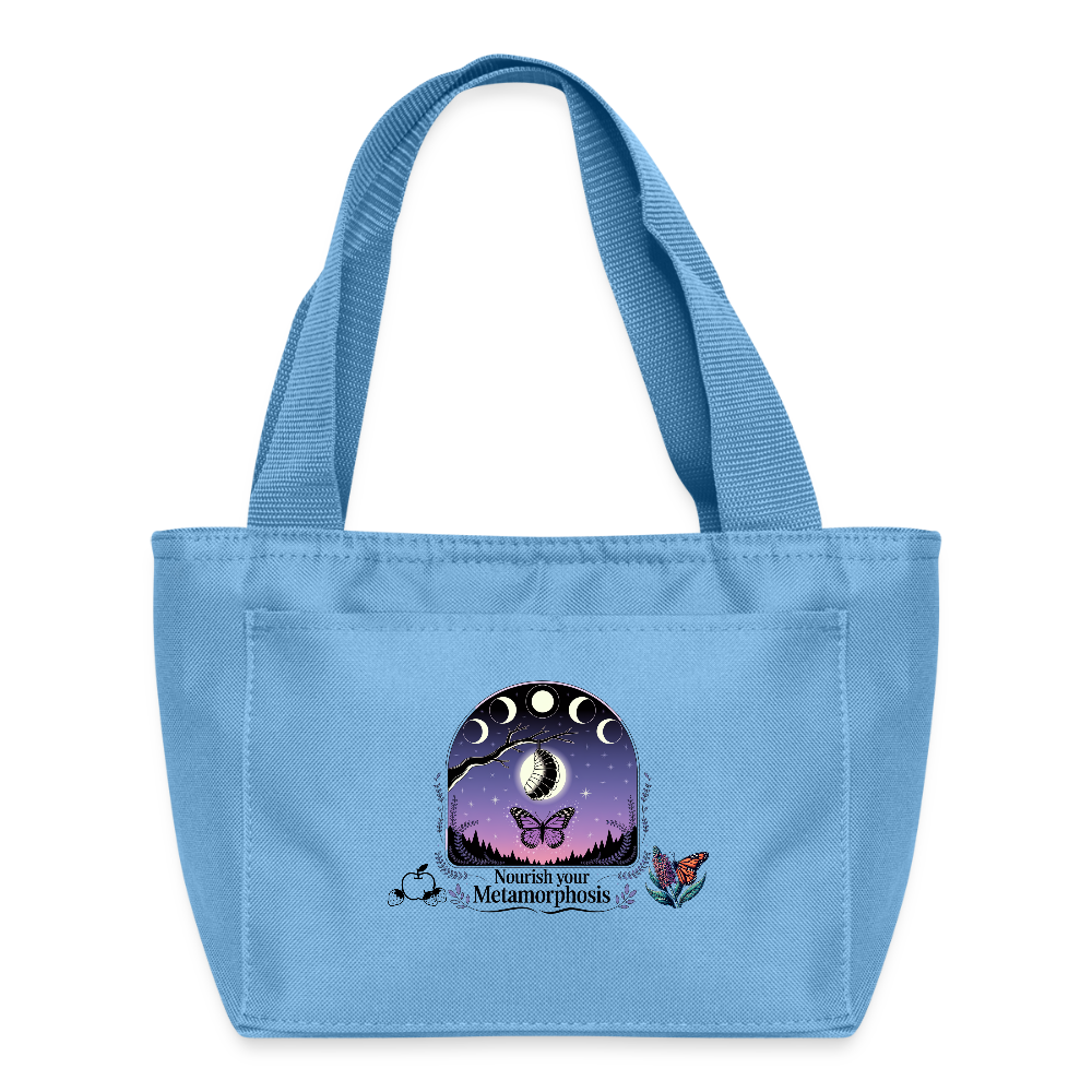 A Nourish your metamorphosis Recycled Insulated Lunch Bag - light blue