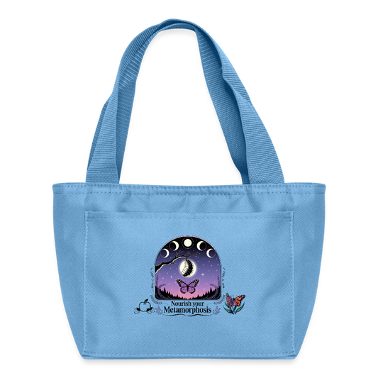A Nourish your metamorphosis Recycled Insulated Lunch Bag - light blue