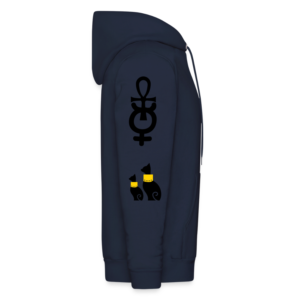 a hanes soular powered freqa 4 side design Men's Hoodie - navy