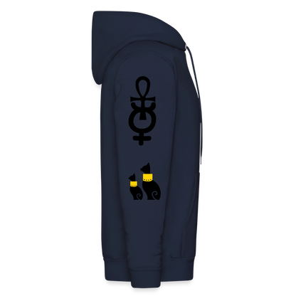 a hanes soular powered freqa 4 side design Men's Hoodie - navy